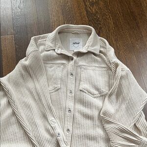 Aerie Beige Waffle Knit Shirt